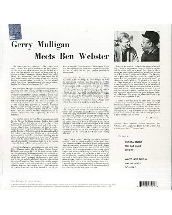 Gerry Mulligan Meets Ben Webster (LP) Plak (Sıfır - Kapalı Ambalaj)