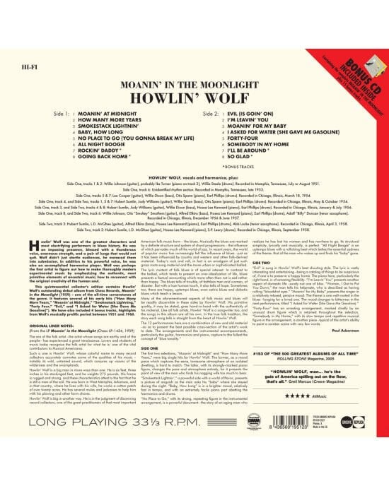 Howlin' Wolf – Moanin' In The Moonlight (LP + CD) Plak (Sıfır - Kapalı Ambalaj)