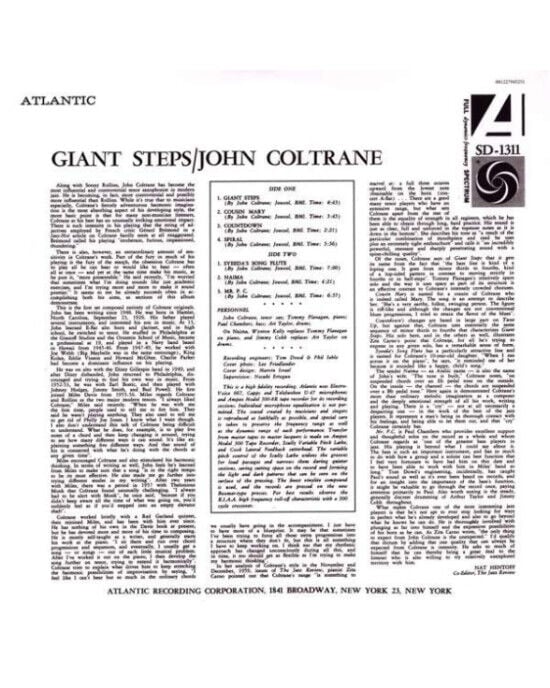John Coltrane – Giant Steps (Mono) Plak (Sıfır - Kapalı Ambalaj)